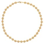 Collier - bijouxia - maille boule - plaqu or 18 carats - 45cm - 8mm