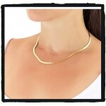 Collier - bijouxia - maille miroir - plaqu or 18 carats - 45 cm - 4 mm
