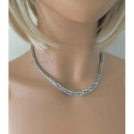 Collier - bijouxia - maille palmier - argent massif 925 / 1000 - longueur 45 cm - largeur 6 mm
