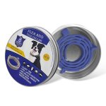 Collier bleu anti - puces et anti - tiques bo�te en aluminium pour chiens. pipette antiparasitaire