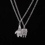 Collier bob l�ponge bijoux fantaisie pendentif patrick lot de 2 sautoirs cadeau femme enfant tendance ...