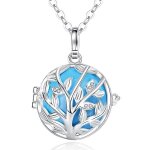 Collier bola de grossesse cage arbre de vie � strass bleue