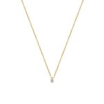 Collier - brillaxis - collier plaqu� or - oxyde de zirconium 3 mm - longueur 45 cm - femme