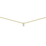 Collier - brillaxis - solitaire diamant or jaune 0. 15 ct - longueur 45 cm - ajustable 42 cm - femme