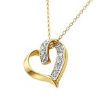 Collier c?ur femme plaqu� or 18 carats bicolore et zirconium - cha�ne 45cm bijou poin�onn� id�e cadeau ...