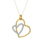 Collier c?ur femme plaqu� or 18 carats ? grand pendentif c?ur 30mm serti doxydes de zirconium ? cha�ne ...