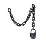 Collier chane - bolland - cadenas prisonnier - 123cm - gris - mtal