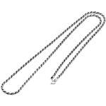 Collier chaine maille corde torsad�e en argent sterling 925 massif pour hommes femmes 2 - 3mm[3463]