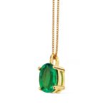 Collier chaîne en or 18 carats 42cm - ac0920 - émeraude 0. 79ct - femme Collier chaîne en or 18 carats 42cm - ac0920 - émeraude 0. 79ct - femme