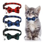 Collier chat - 3 pcs - r�glable 15 - 20 cm - anti �tranglement - avec clochette