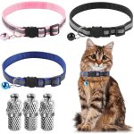 Collier pour chat - 3pcs - réglable et réfléchissant - anti Étranglement - pendentif porte - adresse Collier pour chat - 3pcs - réglable et réfléchissant - anti Étranglement - pendentif porte - adresse