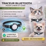 Collier chat ou chien avec tag bluetooth blanc ? compatible apple localiser ? sans abonnement ? iphone ...