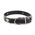 Collier pour chien clout pattes de chien en simili cuir 30 x 13 cm - noir
