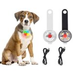 Collier chien lumineux rechargeable - pendentif lumineux pour chiens - blanc - nuit led lumire