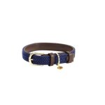Collier pour chien en nylon tress kentucky - bleu marine - 36 / 42 cm