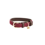 Collier pour chien en nylon tress kentucky - rouge bordeaux - 44 / 54 cm