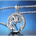Collier chouette sur cristaux autrichien collier hibou figurine chouette