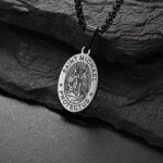 Collier chrétien avec pendentif saint michel noir ? collier de protection pour homme ? médaille miraculeuse ... Collier chrétien avec pendentif saint michel noir ? collier de protection pour homme ? médaille miraculeuse ...