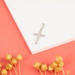 Collier - cleor - croix en argent 925 / 1000 - blanc - mixte - adulte