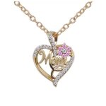 Collier coeur maman sur cristaux swarovski collier mom collier fete des meres collier amour
