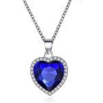 Collier coeur docéan titanic - bijoux accessoires - femme - saphir bleu - mariage prom Collier coeur docéan titanic - bijoux accessoires - femme - saphir bleu - mariage prom