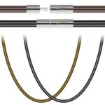 Collier cordon en caoutchouc noir avec fermoir en acier aimant� - mixte - 60cm