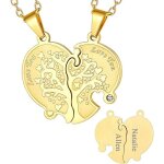 Collier couple personnalisable amoureux pour 22 pcs pendentifs coeur spar avec prnom personnalis ...