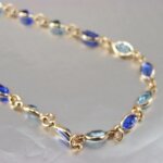 Collier cristal bleu plaqu or 18 carats bijoux femme - bijouxia - collier - cristaux swarovski elements ...