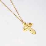 Collier avec pendentif croix orthodoxe acier inoxydable or ? bijou religieux chrétien ? bijoux croix ... Collier avec pendentif croix orthodoxe acier inoxydable or ? bijou religieux chrétien ? bijoux croix ...