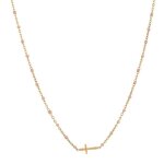 Collier croix rosaire en acier inoxydable et perles roses pour femme - bijoux chrtiens - cadeau de noel ...