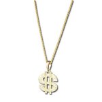 Collier dollar - marque - modle - pendentif 8 cm - mtal - mixte