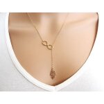 Collier - dor - main de fatma - pendentif infini - 65 cm - femme