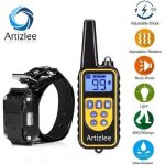 Collier de dressage - artizlee - rechargeable - tanche - 4 modes dentranement - jaune