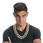 Collier fantaisie chaine large rappeur 70cm or - accessoire de dguisement bijou fantaisie