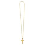 Collier fantaisie croix spiritualit fer 74cm or - accessoire de dguisement bijou fantaisie
