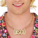 Collier fantaisie pendentif disco chaine 65cm or - accessoire de d�guisement bijou fantaisie