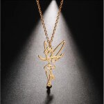 Collier f�e clochette - disney fairies - figurine f�e - dor� - pour adulte et fille
