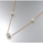 Collier femme - bijouxia - triple boules cristal blanc - plaqu� or 18 carats - 42 cm - r�glable