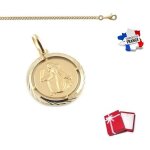 Collier - femme - chane et pendentif - mdaille - zodiaque - vierge - plaqu or jaune 750 / 1000 - 3 ...