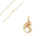 Collier - femme - cha�ne et pendentif - m�re et enfant - plaqu� or jaune 750 / 1000 - 50 cm - cadeau ...