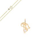 Collier - femme - chaîne et pendentif - carte pays - afrique - cristal - blanc - plaqué or jaune 750 ... Collier - femme - chaîne et pendentif - carte pays - afrique - cristal - blanc - plaqué or jaune 750 ...