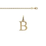 Collier - femme - cha�ne et pendentif - lettre b - initiale - pr�nom - plaqu� or jaune 750 / 1000 - 3 ...