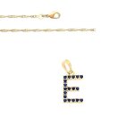 Collier - femme - chaîne et pendentif - lettre e - initiale - prénom - cristal - bleu - plaqué or jaune ... Collier - femme - chaîne et pendentif - lettre e - initiale - prénom - cristal - bleu - plaqué or jaune ...
