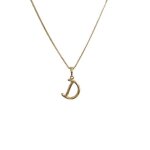 Collier - femme - chane et pendentif - lettre d - initiale - prnom - plaqu or jaune 750 / 1000 - 3 ...