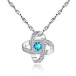 Collier - femme - chaîne et pendentif - spirale - cristal autrichien - bleu - turquoise - argent fin ... Collier - femme - chaîne et pendentif - spirale - cristal autrichien - bleu - turquoise - argent fin ...