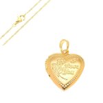 Collier - femme - chane et pendentif - mdaillon - coeur - porte photo - plaqu or jaune 750 / 1000 ...