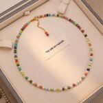Collier femme clavicule xjydncg perles multicolores �clatantes �l�gant d�contract�