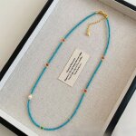 Collier femme clavicule xjydncg turquoise �l�gant minimaliste - bleu