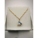 Collier - femme - chaîne et pendentif - coeur - cristal - blanc - plaqué or jaune 750 / 1000 - 3 microns ... Collier - femme - chaîne et pendentif - coeur - cristal - blanc - plaqué or jaune 750 / 1000 - 3 microns ...