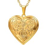 Collier femme coeur personnalisable avec photo - texte pendentif mdaille porte photo chane 50 + 5cm ...